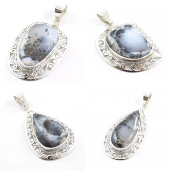 925 sterling silver dendrite agate pendant gemstone jewellery